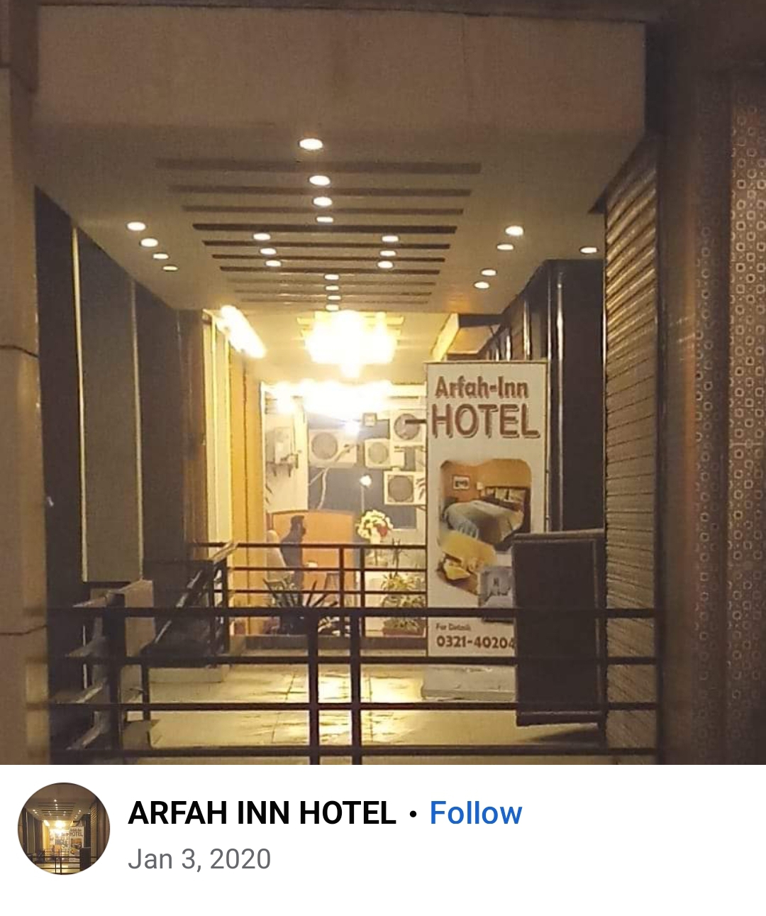 Arfah Inn Hotel - coed hostel in Lahore, Punjab
